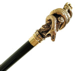 Carica l&#39;immagine nel visualizzatore di Gallery, Fantastic Gold Plated Snake Embellished With Crystals - Walking Cane - il-marchesato
