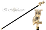 Carica l&#39;immagine nel visualizzatore di Gallery, 24K Owl on branch Walking cane - il-marchesato
