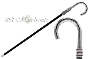 Silver plated Luxury Walking stick - handmade in Italy - il-marchesato
