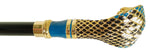 Carica l&#39;immagine nel visualizzatore di Gallery, Fantastic Gold Plated Cobra - Hand Enamelled - Walking Cane - il-marchesato
