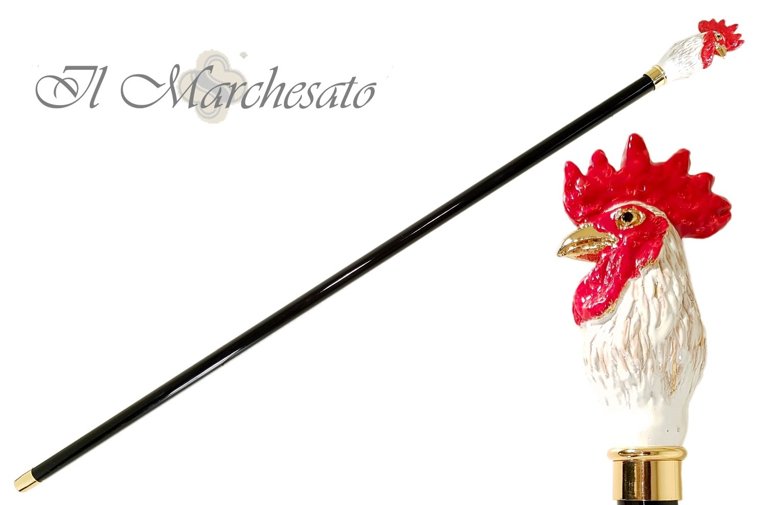 il Marchesato Luxury Rooster Walking Cane - il-marchesato
