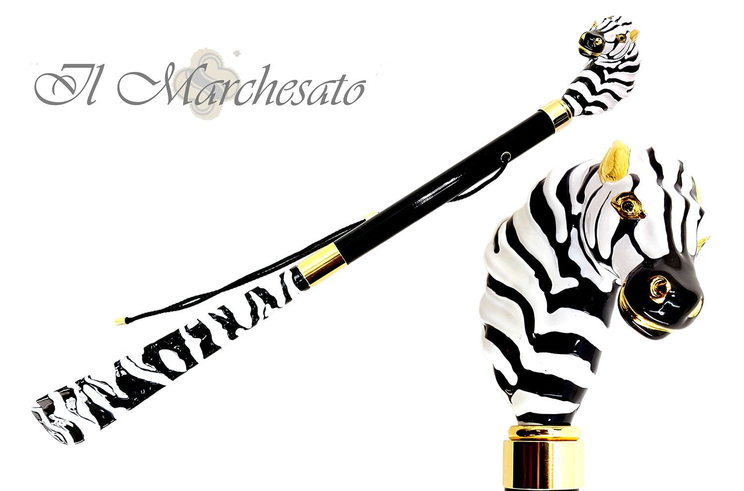 Gorgeous Enamelled Zebra Shoehorn - il-marchesato